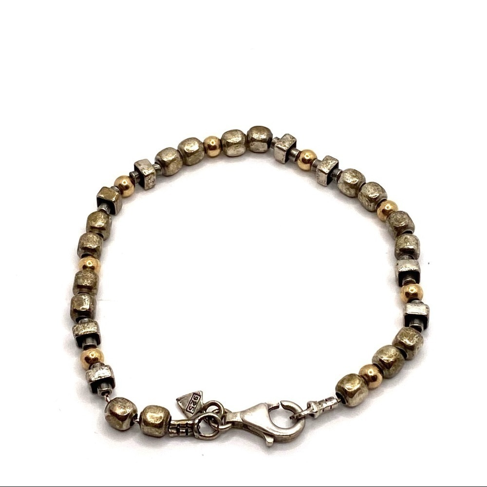 SILPADA  Bracelet Jewelry Retired Sterling Silver 14K Gold Filled Bead Bracelet